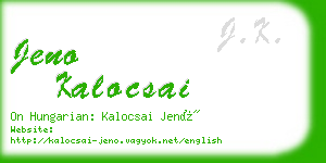 jeno kalocsai business card